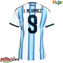Camiseta Argentina Julian Alvarez #9 Primera Equipación para mujer Mundial 2026 manga corta